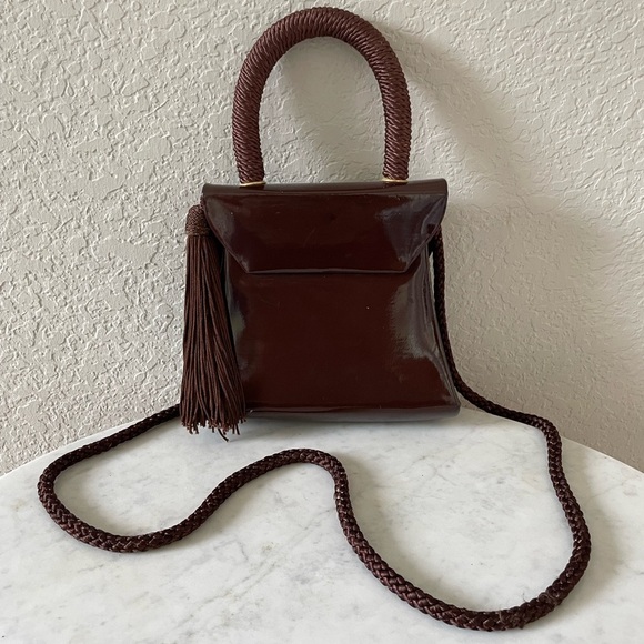 Vintage Patent Leather Braided Shoulder Bag - Picture 2 of 8